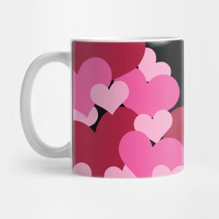 Hearts | Love | Pink | Black Mug